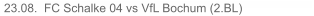 23.08.  FC Schalke 04 vs VfL Bochum (2.BL)